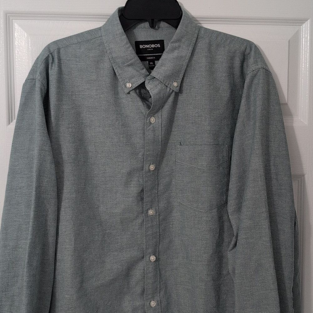 Bonobos Green Button Up Dress Shirt. Stretch. Men's XXL
